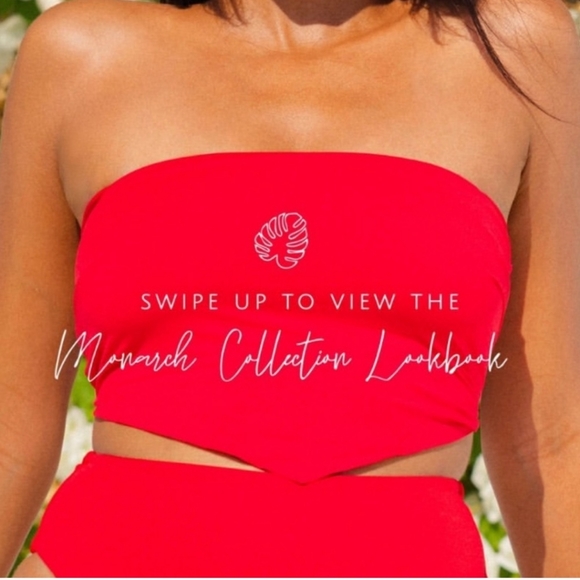 Toluca Swim Gwynne Lace-up Bandana Top - Scarlet - Picture 11 of 12